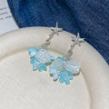 Vacation Style Resin Flower Petal Pearl Zircon Stud Earrings For Women view 4