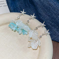 Vacation Style Resin Flower Petal Pearl Zircon Stud Earrings For Women view 2
