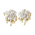 Faux Pearl Tassel Drop Earrings With Silver Pins Geometric Playful Vacation Style Jewelry view 5