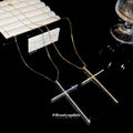 Sweet Cool Copper Zircon Cross Necklace Trendy Geometric Light Luxury Clavicle Choker view 4