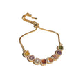 18K Real Gold Plated Copper Geometric Zircon Bangle, Light Luxury Sweet Commuter Jewelry view 5