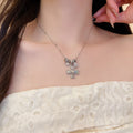Old Money Alloy Rhinestone Cross Pearl Necklace Bracelet Jewelry Set Light Luxury Fashion view 4