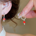 Y2K Red Mushroom Alloy Earrings Cute Polka Dot Enamel Cartoon Geometric Ear Cuffs For Women view 4