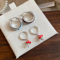 Y2K Red Mushroom Alloy Earrings Cute Polka Dot Enamel Cartoon Geometric Ear Cuffs For Women view 1