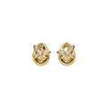 18K Gold Plated Copper Zircon Butterfly Pleated Waterdrop Stud Earrings For Women view 5