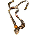 Old Money Style Leopard Print Fabric Waterdrop Choker Necklace For Women view 5
