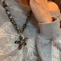 Old Money Style Leopard Print Fabric Waterdrop Choker Necklace For Women view 4