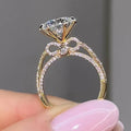 Old Money Style Six Prong Inlaid Ring For Women Bow Side Niche Design Wedding Accessory view 1