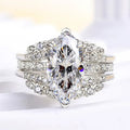 Luxury Stackable Marquise Ring For Women, Elegant Banquet Jewelry And Matching Couple Ring view 5