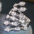 Shiny Niche Fashion Ring With Water Drop Design, Slightly Exaggerated Party Accessory view 2