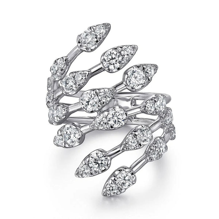 Shiny Niche Fashion Ring With Water Drop Design, Slightly Exaggerated Party Accessory