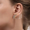 Two Tone Cross Line Earrings, Hip Hop Streetwear Unisex American Style Fashion Accessories view 4