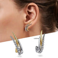 Two Tone Cross Line Earrings, Hip Hop Streetwear Unisex American Style Fashion Accessories view 1