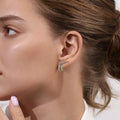 Two Tone Cross Line Earrings, Hip Hop Streetwear Unisex American Style Fashion Accessories view 3