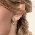 Two Tone Irregular Geometric Stud Earrings, Multi Layer Minimalist Niche Jewelry For Women view 4