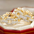 Style Hollow Hoop Earrings With Micro Paved Color CZ, Simple Versatile Party Ear Cuffs view 3