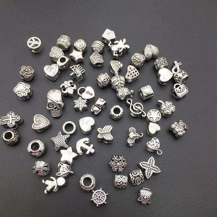 Alloy Metallic Large-Hole Bead Metal Beads for Jewelry and Craft Projects