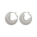Luxury Copper Crystal C-Shaped Hollow Hoop Earrings With Silver Posts Elegant 2026 Style view 5