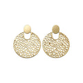 Light Luxury Geometric Round Hollow Alloy Stud Earrings, Statement European Style Metal Jewelry view 5