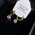 Copper Rhinestone Geometric Hexagon Pendant Drop Earrings For Women Light Luxury Designer Style view 2