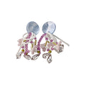 Acrylic Beaded Flower Round Blue Purple Tassel Clip-on Earrings Vacation Style Jewelry view 5