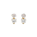 Glass Crystal Heart C-Shaped Silver Needle Minimalist Korean OL Stud Earrings For Women view 5