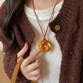 Resin Donut Pendant Necklace Sweet Cool Minimalist Casual Collarbone Chain Fashion Jewelry view 4