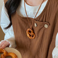 Resin Donut Pendant Necklace Sweet Cool Minimalist Casual Collarbone Chain Fashion Jewelry view 2