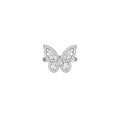 Luxury Copper Full Rhinestone Butterfly Clip-on Earrings for Women, No Piercing Ear Cuffs view 5