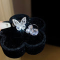 Luxury Copper Full Rhinestone Butterfly Clip-on Earrings for Women, No Piercing Ear Cuffs view 4