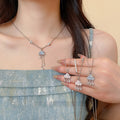 2026 New Copper Cloud Waterdrop Tassel Necklace, Old Money Geometric Clavicle Choker For Women view 2