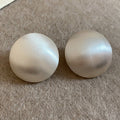 Brushed Metal Geometric Oval Stud Earrings With Silver Pins, European Minimalist Statement Style view 4