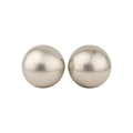 Brushed Metal Geometric Oval Stud Earrings With Silver Pins, European Minimalist Statement Style view 5