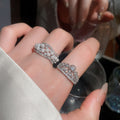 Baroque Zircon Hollow Pearl Open Ring With Vintage Elegant Design view 4
