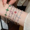 Cross Border Zircon Butterfly Flower Heart Copper Bangle With Light Luxury Versatile Fashion Design view 2