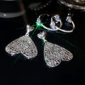 Copper Rhinestone Heart Hollow Pendant Drop Earrings Minimalist Luxury Stud Style view 3