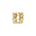 French Vintage Flower Rhinestone Copper Stud Earrings For Women Light Luxury OL Style view 5