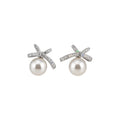 Elegant Vintage New Chinese Style Zircon Mother Of Pearl Lucky Clover Bow Faux Pearl Earrings Necklace Jewelry Set For W view 5