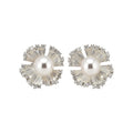 Elegant Large Flower Zircon Faux Pearl Stud Earrings For Women Fashion OL Jewelry view 5