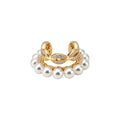 2026 New Zircon Faux Pearl C-Shaped Clip-on Earrings For Women, Light Luxury Oval Ear Cuffs view 5