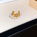 2026 New Zircon Faux Pearl C-Shaped Clip-on Earrings For Women, Light Luxury Oval Ear Cuffs view 4