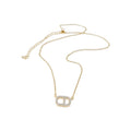 14K Gold Plated Copper Full Rhinestone Letter Necklace Old Money Geometric Collarbone Chain view 5