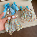 Bohemian Fabric Shell Flower Stud Earrings For Women Summer Beach Vacation Dopamine Style view 2