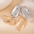 Luxury Irregular Mirror Polished Alloy Metal Stud Earrings For Women Vintage Minimal Reflective Statement Earrings view 2