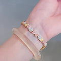 Sweet Copper Rhinestone Waterdrop Beaded Bracelet Geometric Ring Charm Light Luxury Women's Jewelry view 2