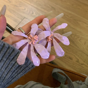 Copper Statement Flower Earrings For Spring Summer Vacation Sweet Elegant Floral Jewelry
