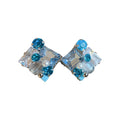 Korean Sweet Cool 3D Square Rhinestone Acrylic Copper Stud Earrings For Women view 5