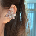 Korean Style Zircon Flower Clip-on Earrings For Women, Minimalist Light Luxury Ear Cuffs view 4