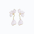 Fashion Alloy Enamel Flower Petal Leaf Stud Earrings Statement Floral Design Jewelry view 5