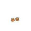 18K Gold Plated Copper Square Zircon Stud Earrings With Silver Pins Minimalist Luxury Style view 5